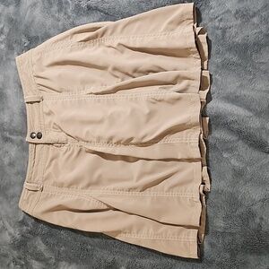 Athleta Whatever Pleated Skort Womens A-Line Plus Beige Tan Khaki Size 4P Short